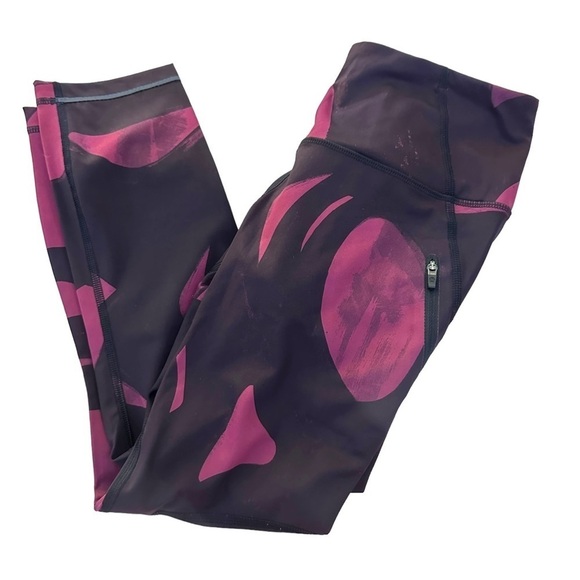 Lululemon All Sport Crop Leggings Back Spin Stroke Purple size 4 - Picture 2 of 9
